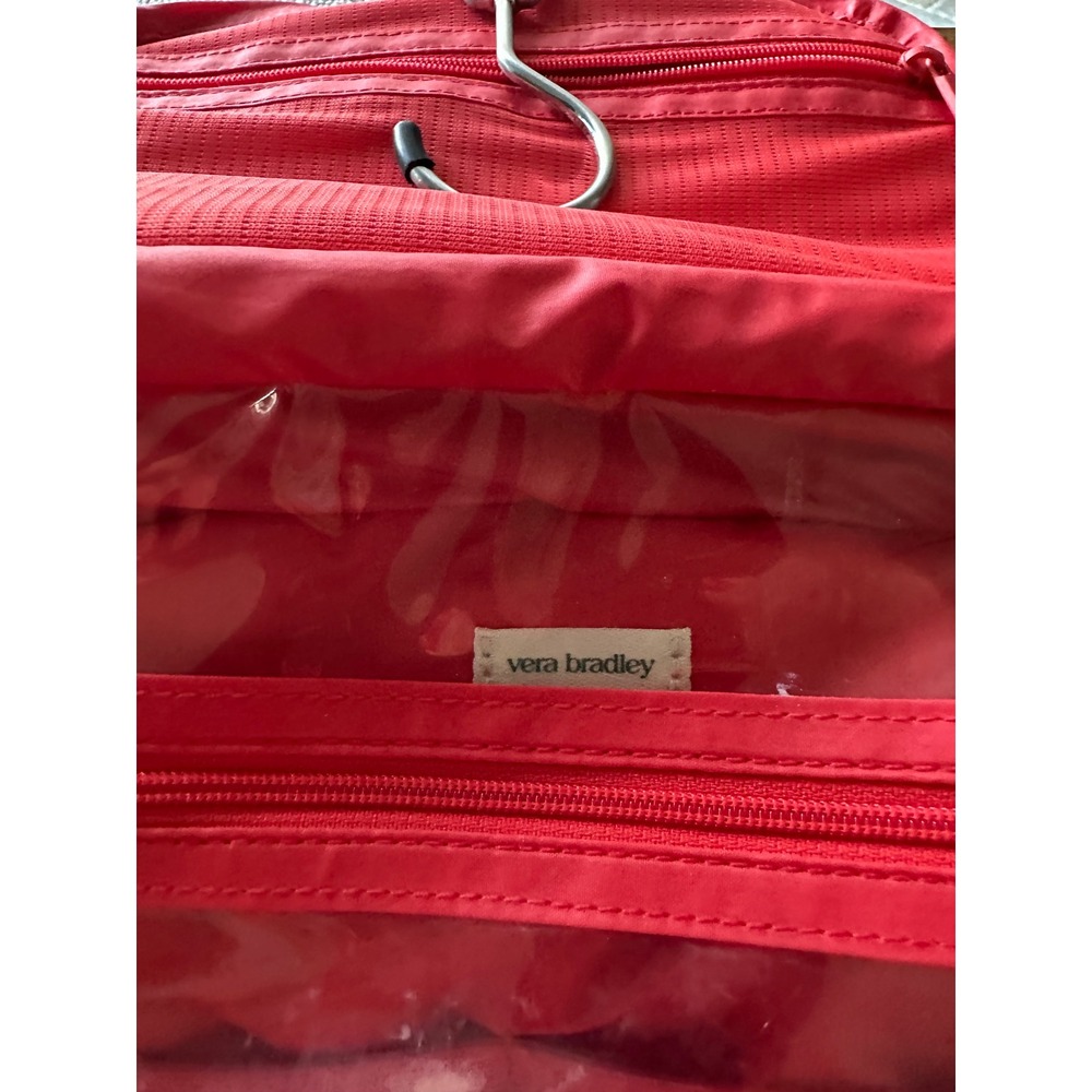 Vera Bradley Red Quilted Performance Twill Hanging Travel Organizer Bag EUC - Picture 3 of 6
